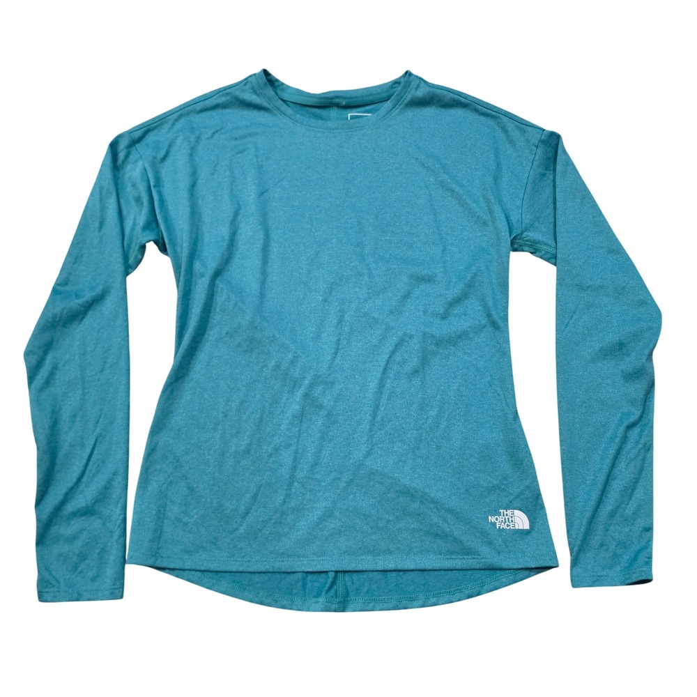 The North Face Womens Breeze Long Sleeve Tee Shirt Small Teal Aqua